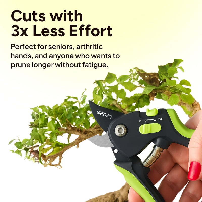 Craft911 Hedge Clipper & Pruning Shear – Cuts 3x Easier, Ideal for Seniors and Weak Hands – Sharp, Rust Resistant Steel Blade Garden Scissors - Image 4